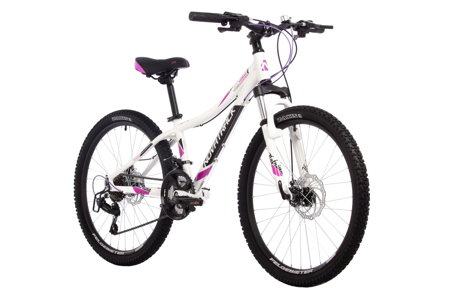 Велосипед NOVATRACK 24" KATRINA, алюм.рама 12" белый, 21-скор, TY200/EF41/TZ21, диск.тор.STG