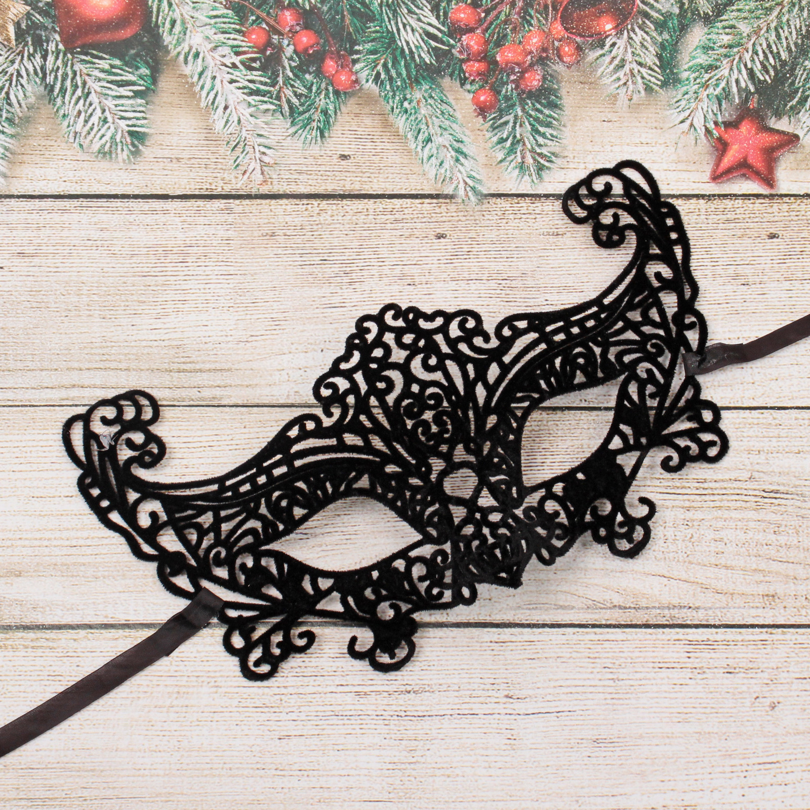 Маска карнавальная "Незнакомка", черный