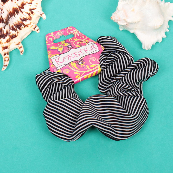 Резинка для волос "Collection School", принт полоска, микс 6 цветов, d-10см