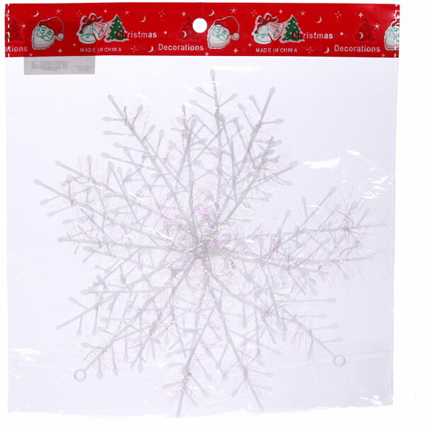 Украшение новогоднее "Снежинка" 21 см (набор 3 шт), Белый
