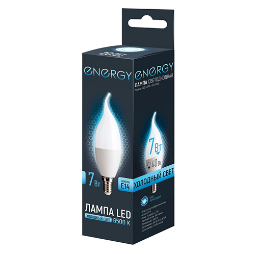 Лампа светодиодная Energy LED С37W-7-E14-6500