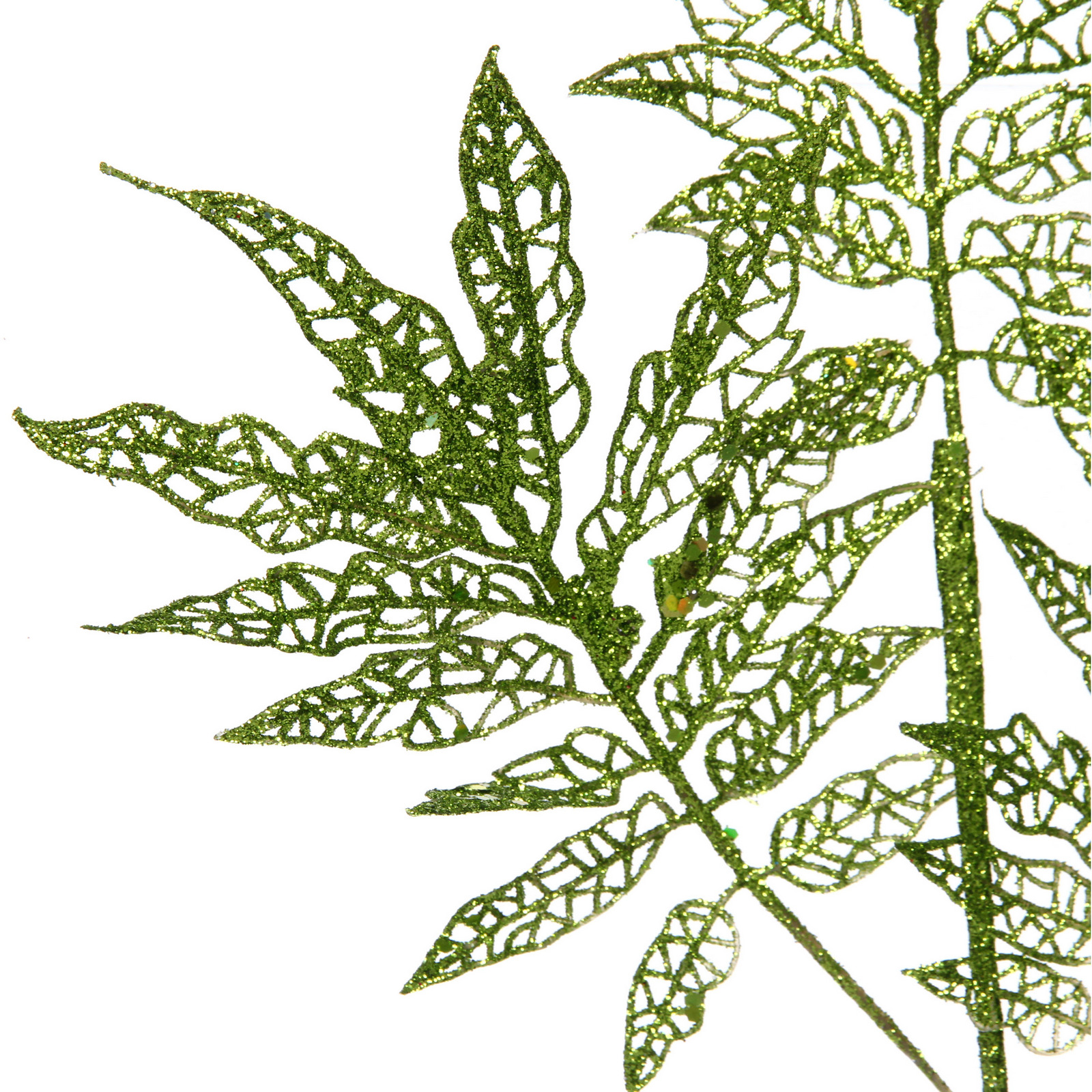 Ветка декоративная "Искристая симфония" 55 см, Нежный зеленый