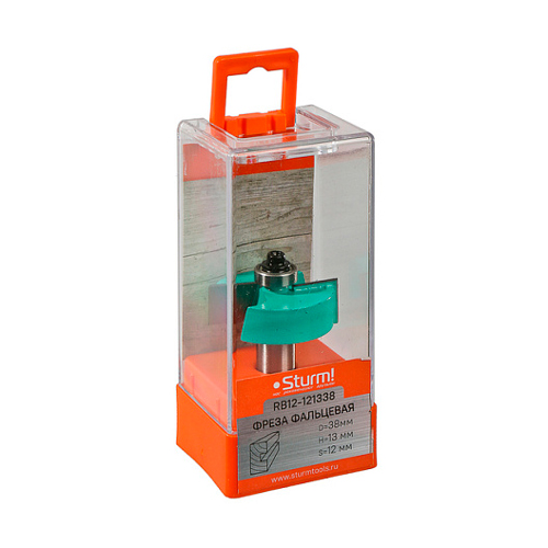 Фреза фальцевая с подшипником 38х13х60 мм хвостовик 12 мм STURM RB12-121338