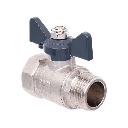 Кран шаровой вн-нар 3/4" B бабочка AQUALINK 01159