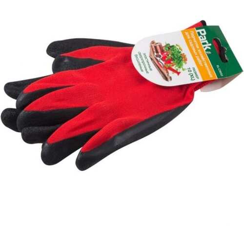 Перчатки хозяйственные PARK EL-C3032, 10, XL, красный с серым