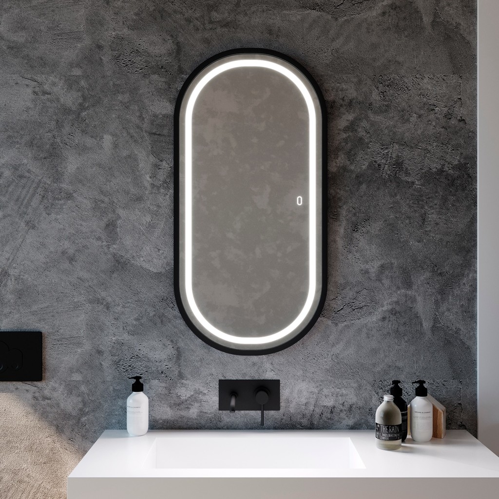 Зеркало MIXLINE "Виола-лофт" 500*1000 (ШВ) пластик. рама, сенсорный выключатель, гор/верт крепеж