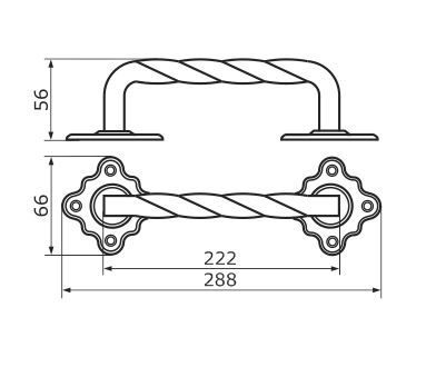Домарт  мод.6 (280мм) черная Ручка-скоба декоративная (10)