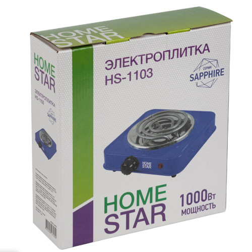 Электроплитка HOMESTAR HS-1103, ТЭН, сапфир