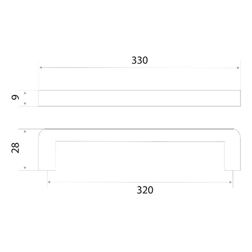 Ручка-скоба мебельная Trodos "DMZ-21203" 320мм сплав ЦАМ 164гр, черный никель