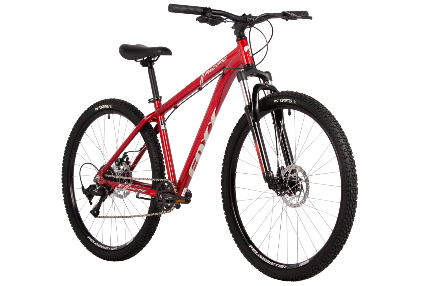 Велосипед FOXX 27.5" PACIFIC красный, алюминий, размер 16