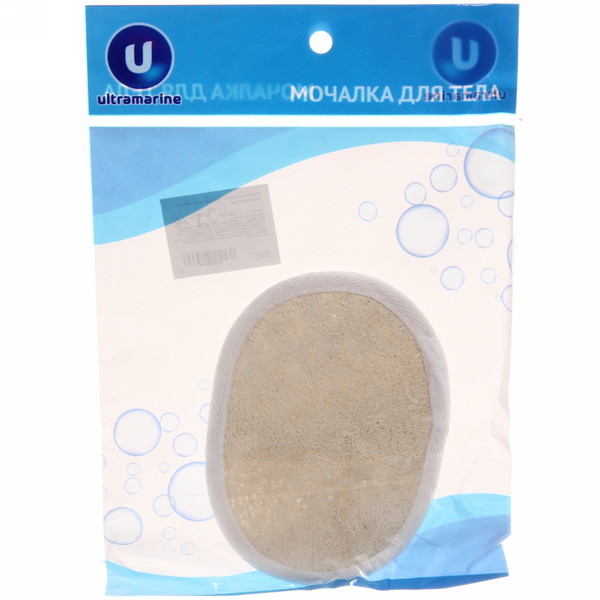 Мочалка для тела "Ultramarine - Флокс", скрабирующая, цвет белый, 9*12см (зип пакет)