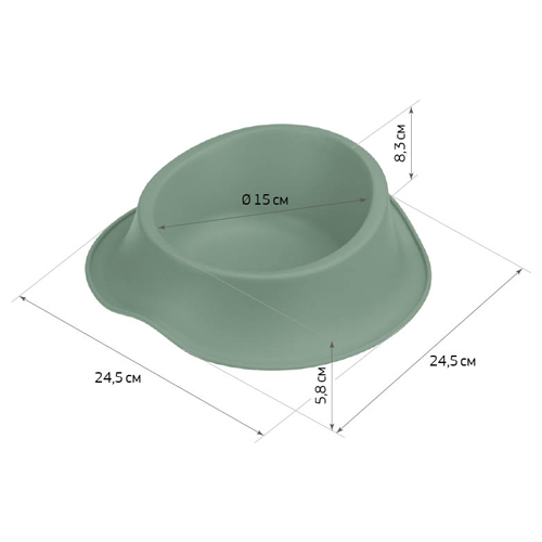 Миска для животных 0.65 л IDEA ФЛАФ М 1803, нефритовый