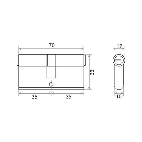 Механизм цилиндровый Trodos ЦМ 70(35/35) сплав ЦАМ 5 ключей, золото