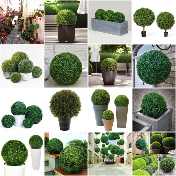 Искусственное растение шар "Самшит" темно-зеленый D-12см Ultramarine