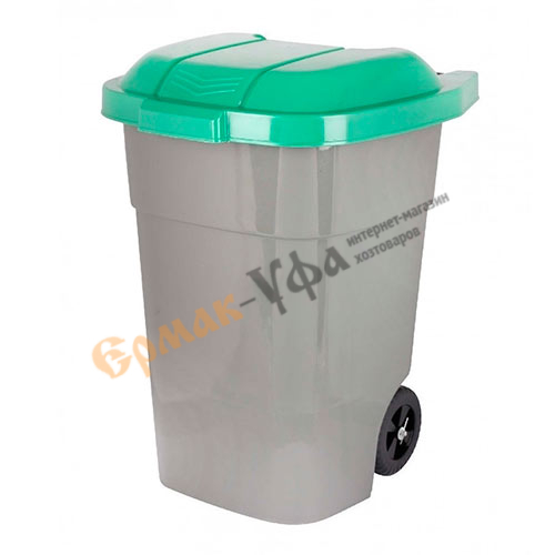 Бак для мусора 65л универсальный на колесах  (серо-зеленый)  (Альтернатива) М4663
