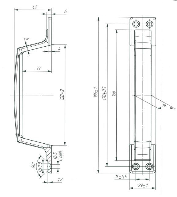 Омега РС-100  серебро  Ручка-скоба (50,10!!!)