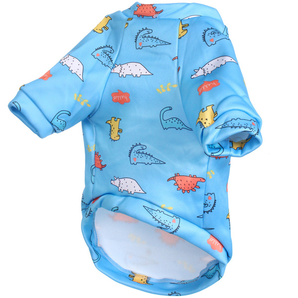 Кофта - толстовка для мелких пород собак "BRO Style", принт динозаврики, р 2XL (на флисе)