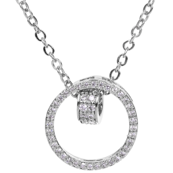 Подвеска из гиппоалергенного сплава со стразами "БЭЛЛА", цвет серебро и золото, d-20см/1,5см