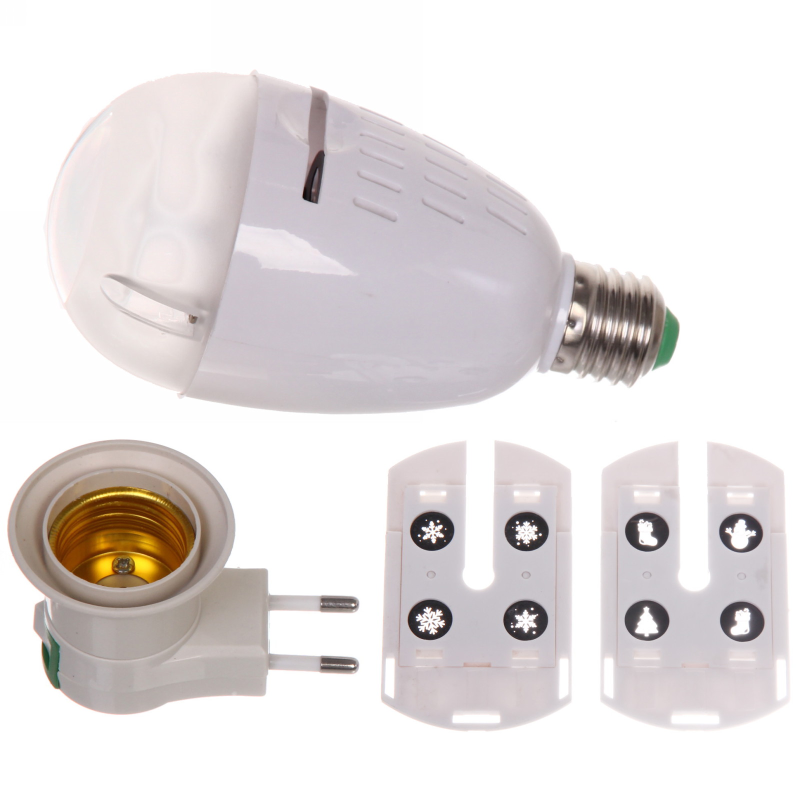 Диско-лампа "Новый год" XL-715, цоколь Е 27 с переходником, 2 набора картинок (220V)