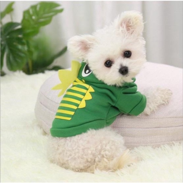 Кофта - толстовка с капюшоном для собак мелких пород "МОДНЫЙ БРО", динозаврик, размер XL (56*40*26см) Ultramarine