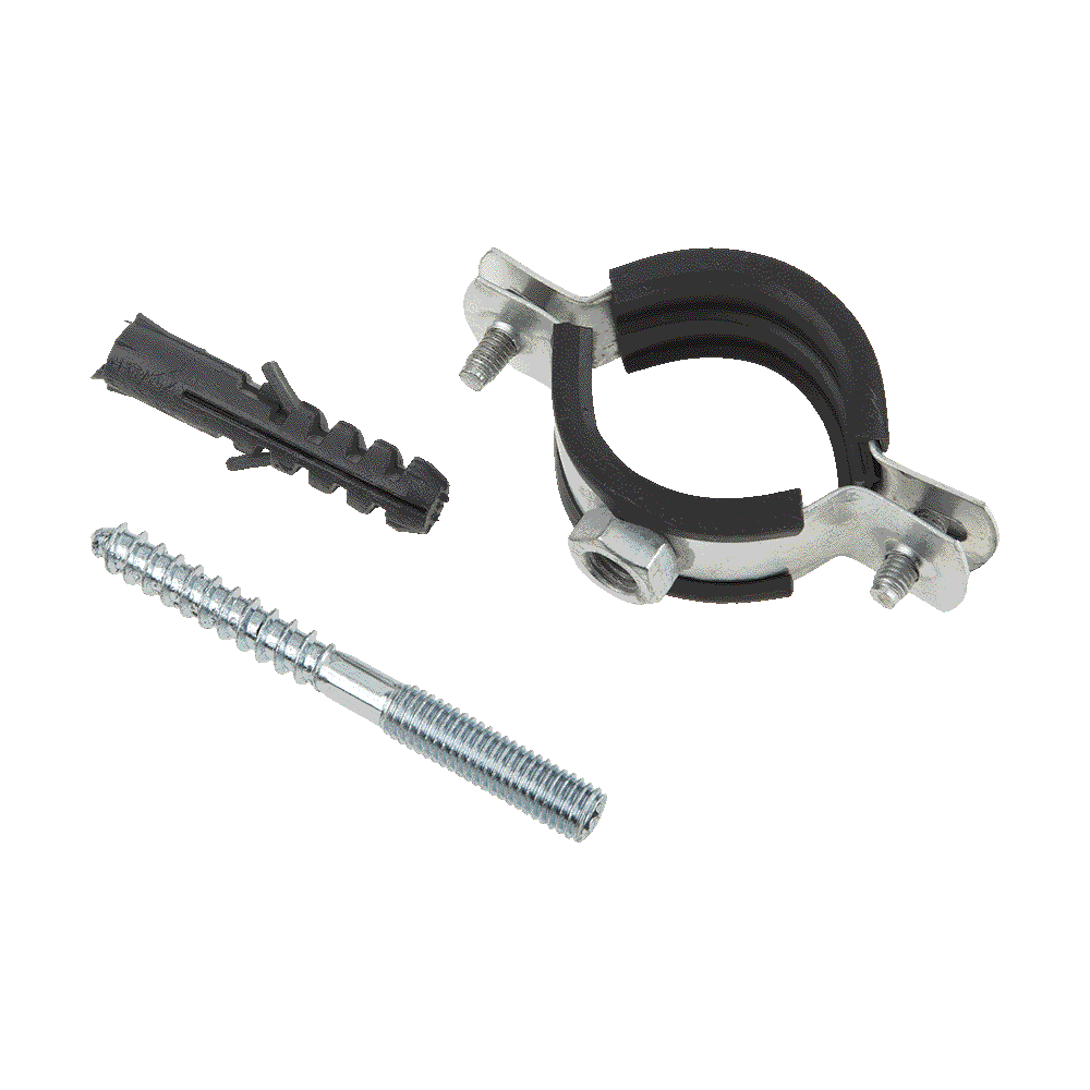 Хомут с гайкой шурупом и дюбелем в комплекте 2 1/2" (74-80) AQUALINK 03732