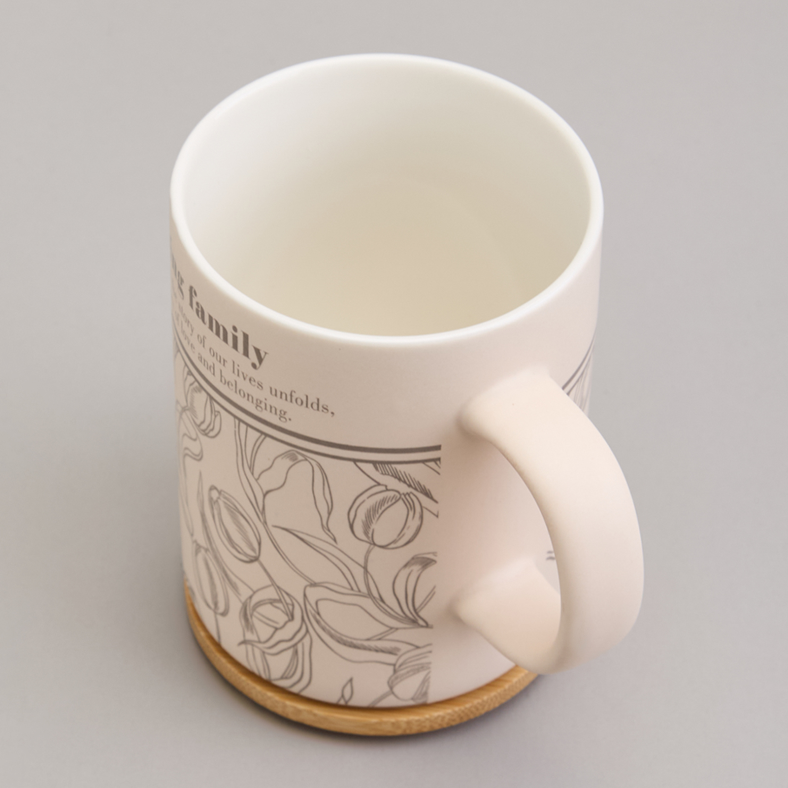 КРУЖКА LEFARD 400МЛ С БАМБУКОВОЙ КРЫШКОЙ, SWEET HOME, 8*10.9CM