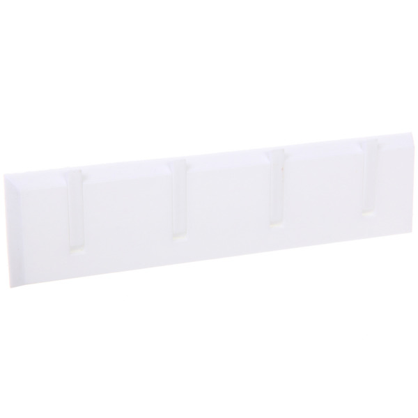 Планка настенная с крючками 4 шт на липкой основе "БАСТОФ", цвет белый, нагрузка 2кг/21*5,5см (пакет)