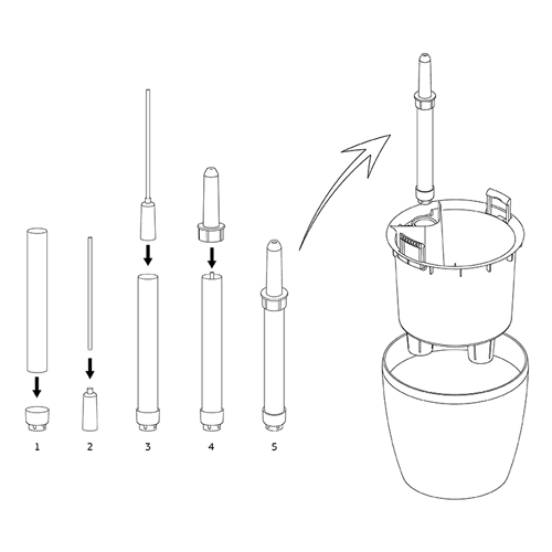 Кашпо 220 мм IDEA АНФА М 3232, с вставкой, с автополивом, кремовый