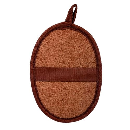 Мочалка из рами, овальная с хлопком, 11х16 см, medium, для бани и сауны "Банные штучки"