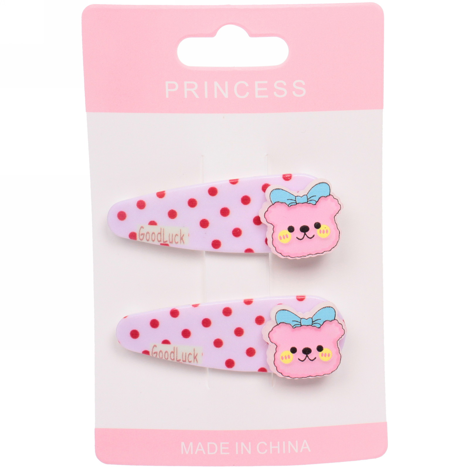 Зажимы для волос детские 2шт "Happy smile", мишка с бантиком, микс 4 цвета, 5*2см