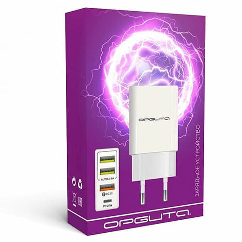 Зарядное устройство с 3*USB/TYPE-C Орбита OT-APU58, PD+QC3.0, 4000 mA