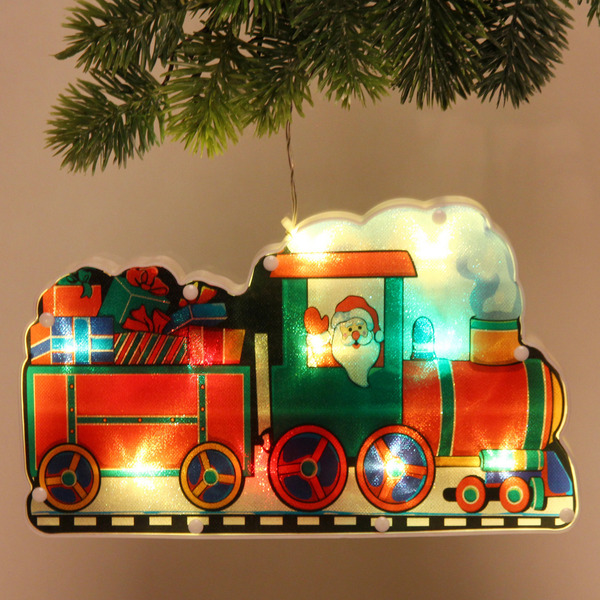 Фигура светодиодная "Дед Мороз в паровозе" 15*25 см (батарейки 3 ААА), 1 режим