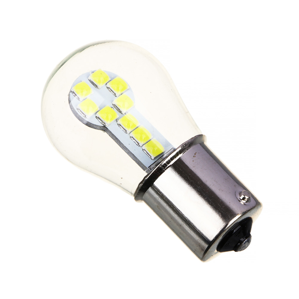 NG Лампа светодиодная T15, (18 SMD-3030,BAY15d), 12В,белый, 2 шт., блистер
