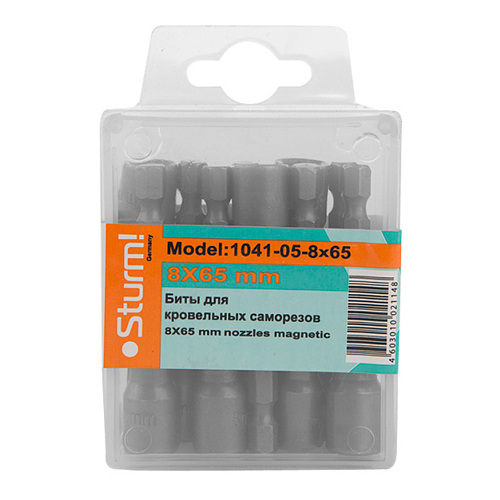 Насадка шестигранник для кровельных саморезов магнитная 8х65 мм STURM 1041-05-8*65