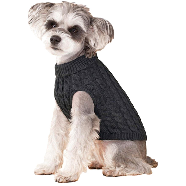 Кофта - свитер для мелких пород собак и кошек "BRO Style", косички, цвет черный, р M