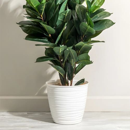 Горшок для цветов SAFFRON D177 мм, 2,6 л с поддном (белый) (SVIP) (1/24)