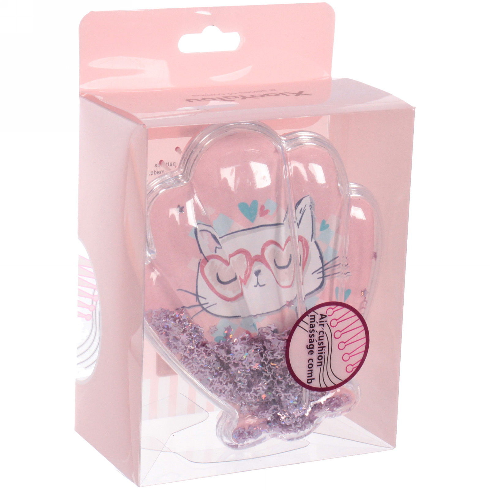 Расческа массажная детская "Seashell - Котик Луи", 9*11 см (коробка PVC)