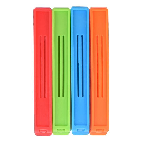 Набор зажимов для пакетов "Клип"  4 шт дл 11 см *  4 цв