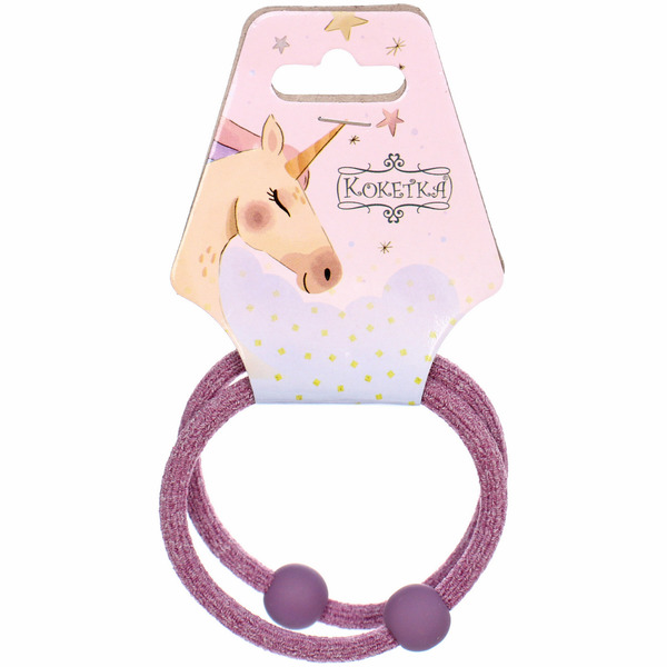 Резинки для волос 2шт "МАРУ", шарики, микс 5 цветов, d-5,5см (подвес Единорог)