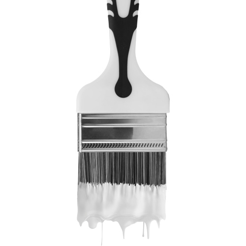 Кисть DECOR "Black White PREMIUM универсальная" 25х15 мм, серебристый ворс, 2К ручка