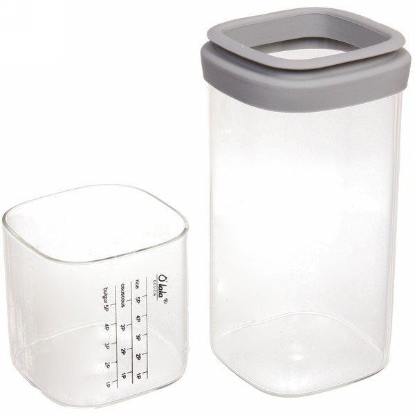 Банка для продуктов стеклянная 700мл "O'lala" с мерный стаканом
