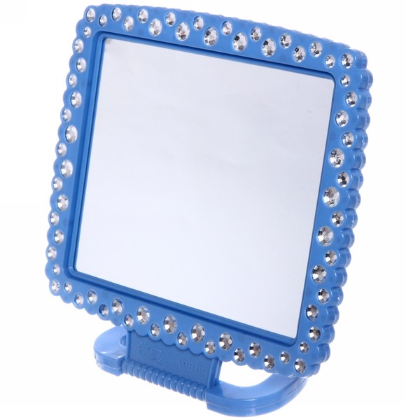 Зеркало настольное в пластиковой оправе "Белые выемки" прямоугольник, подвесное 20*16,5см 