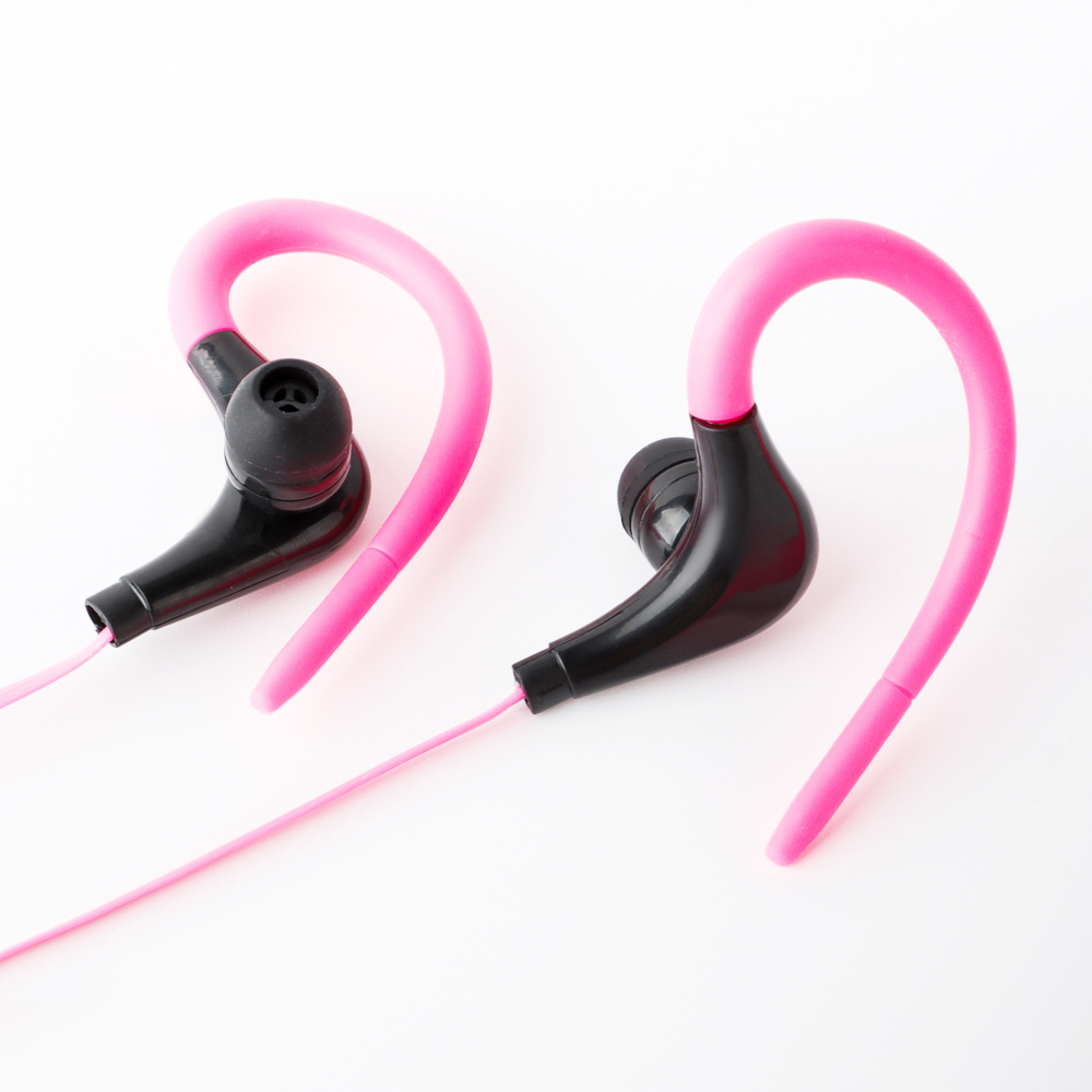 FORZA Наушники проводные внутриканальные Спорт, гарнитура, крепление за ухо, металл, пакет