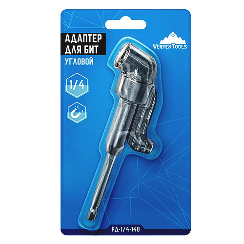 Редуктор для бит угловой 140 мм vertextools РД-1/4-140