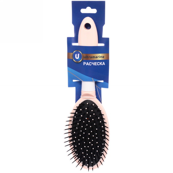 Расческа массажная "Avenue", овальная, цвет нежно-розовый, 6,5*24 см (блистер Ultramarine)