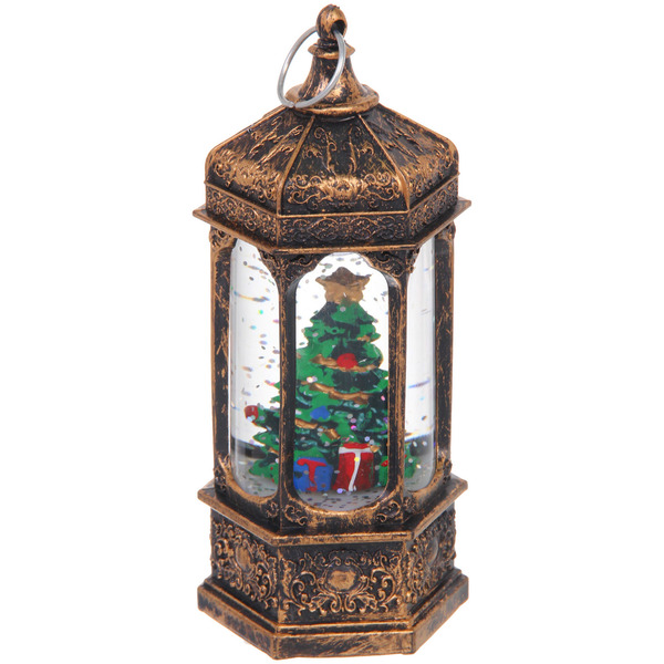 Сувенир с подсветкой "Сказочный мир - Елка" 6,4*14,5 см, Бронза (работает от батареек LR44*3)