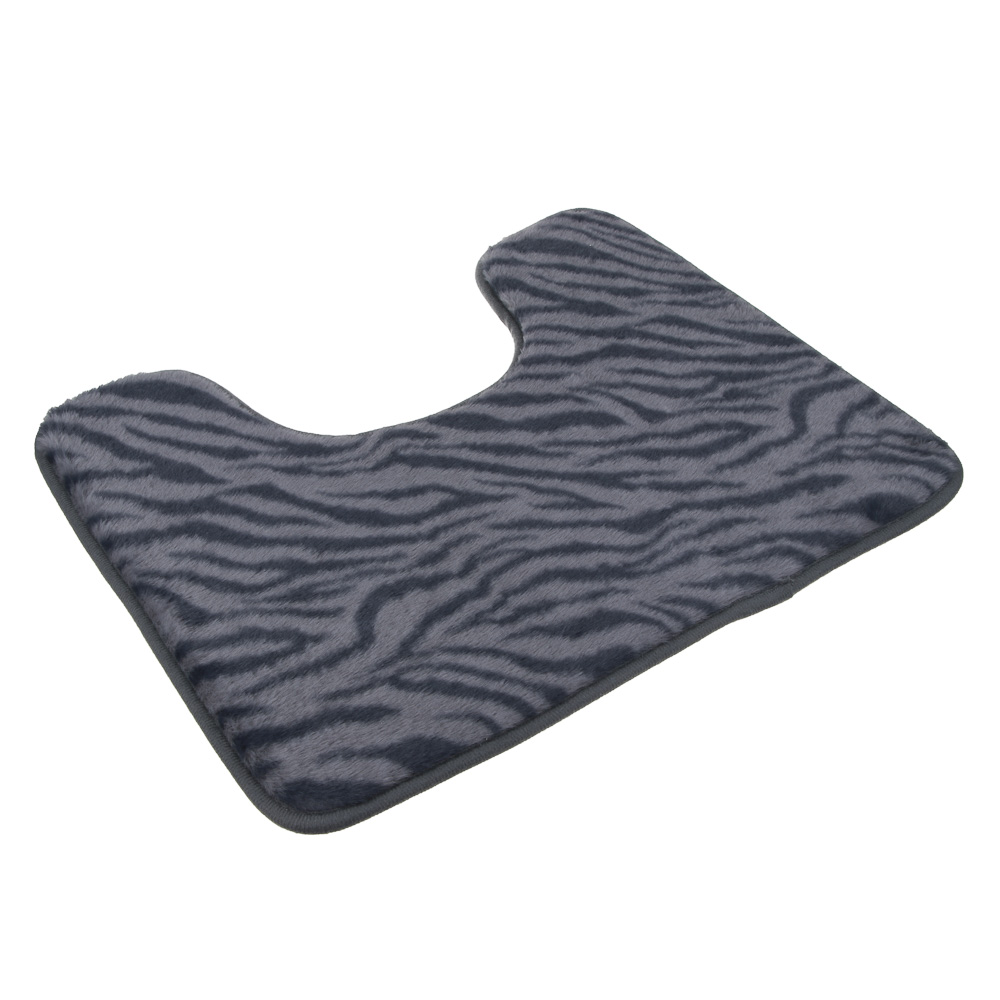 VETTA Коврик для туалета, искусственный мех, губка 0,8 см, полиэстер, 50х40 см, энимал, графит