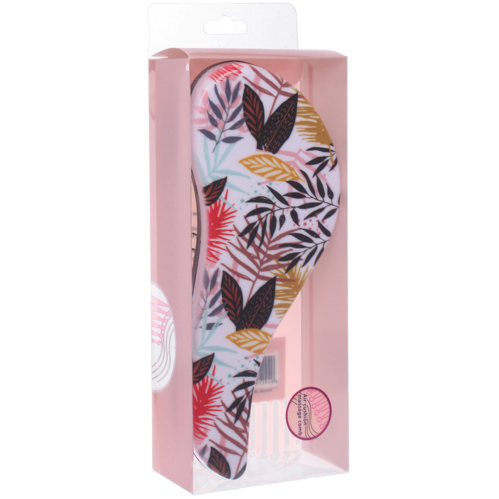 Расческа массажная компактная "ЭФФЛОДИ", микс 4 дизайна, 18*7,5см (PVC коробка)