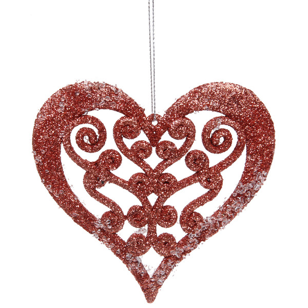 Подвеска "Блестящее сердце" 12 см, Янтарь