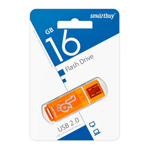 UFD 2.0 Smartbuy 016GB Glossy series Orange (SB16GBGS-Or)